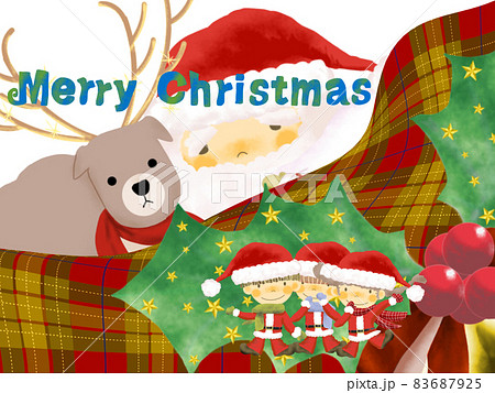 クリスマスのポストカード クリスマスカード のイラスト素材