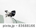 Close-up view on retro motorcycle headlights on white background 83688166