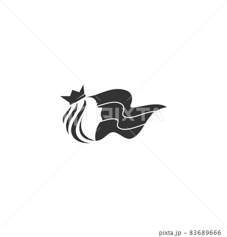 Woman use Crown with Flag Illustration Template 83689666
