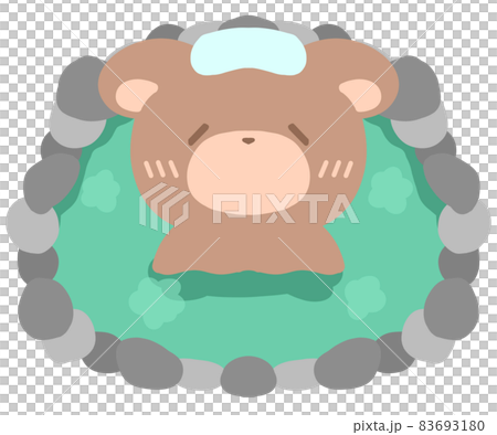温泉につかるクマ 83693180