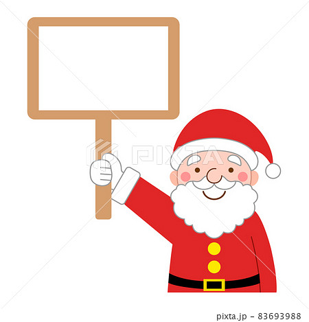 看板を持っているサンタクロース　上半身 83693988