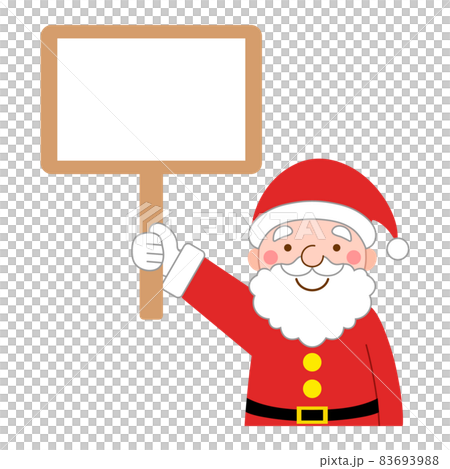 看板を持っているサンタクロース　上半身 83693988