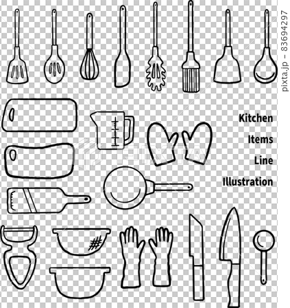 kitchen utensils drawing