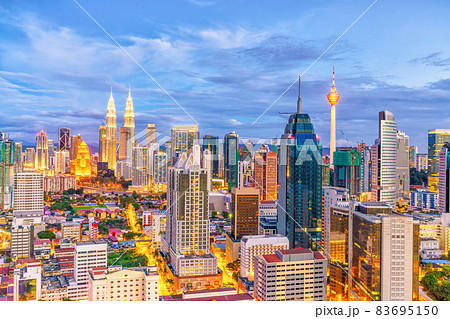 Downtown Kuala Lumpur skyline at twilight Downtown Kuala Lumpur skyline at twilight 83695150