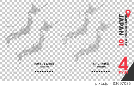 Design map "JAPAN 01" 4 points Japan map dot 83697086