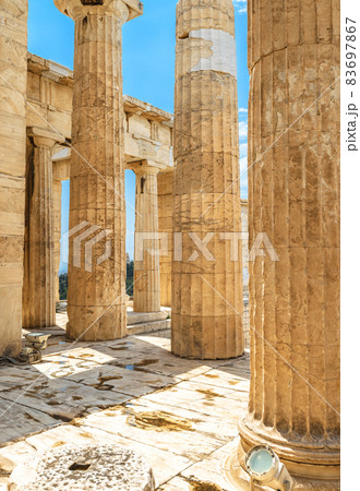 Ancient Greek ruins of Propylaea Palace on Acropolis, Athens, Greece Ancient Greek ruins of Propylaea Palace on Acropolis, Athens, Greece 83697867