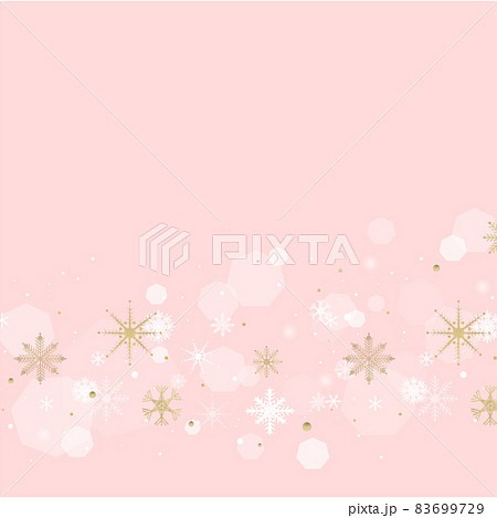 ポップでかわいい白とゴールドの雪の結晶ベクターイラストピンク色壁紙背景素材 ポップでかわいい白とゴールドの雪の結晶ベクターイラストピンク色壁紙背景素材 83699729