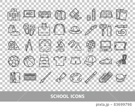 Elementary school life and education icon set 83699798