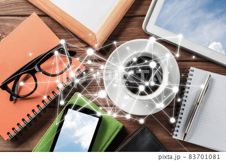 Social communication and global networking concept Social communication and global networking concept 83701081