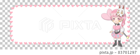 干支モチーフ【卯】の囲い枠【小】④_メッセージカードやアイキャッチに 83701297