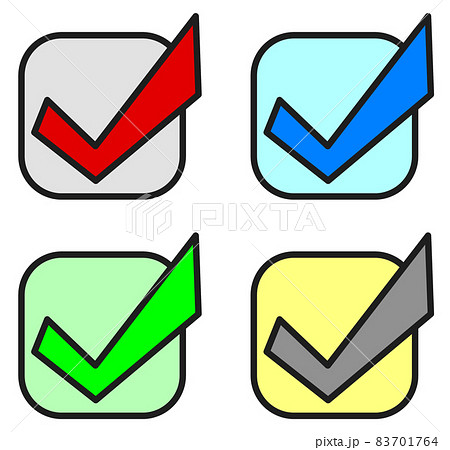 確認してチェックマークをする種類別イラストのイラスト素材