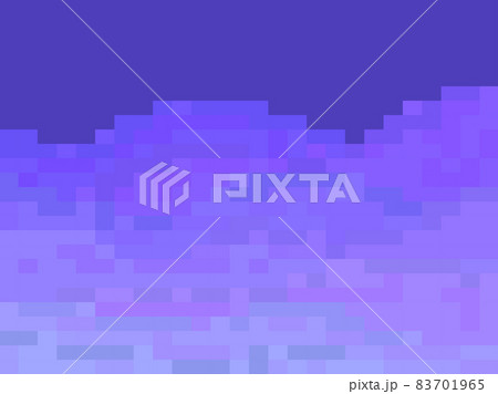 Night hilly landscape in pixel art style. Retro 8-bit video game of the 90s in 2D. Pixel art design for games, apps, banners and posters. Vector illustration Night hilly landscape in pixel art style. Retro 8-bit video game of the 90s in 2D. Pixel art design for games, apps, banners and posters. Vector illustration 83701965