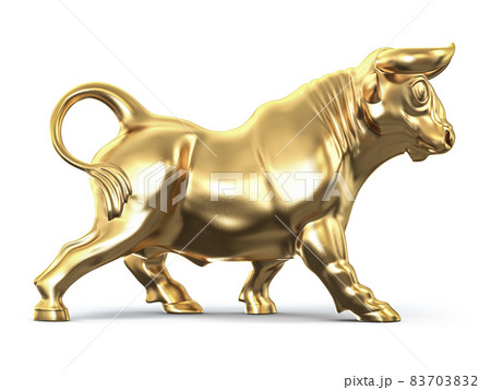 Golden bull isolated on white. 83703832