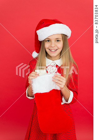 Christmas celebration ideas. Child Santa Claus costume  83703834
