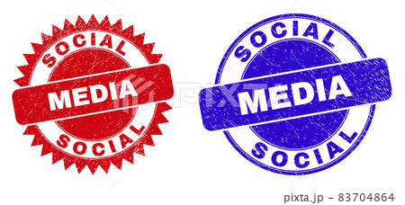 SOCIAL MEDIA Round and Rosette Seals with Unclean Style SOCIAL MEDIA Round and Rosette Seals with Unclean Style 83704864