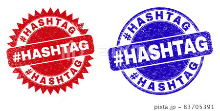 hashtag HASHTAG Rounded and Rosette Stamps with Grunged Texture 83705391