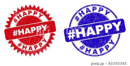 hashtag HAPPY Rounded and Rosette Seals with Rubber Surface 83705393
