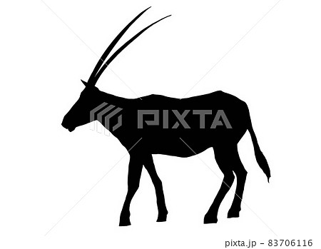 アラビアオリックスのシルエット 83706116