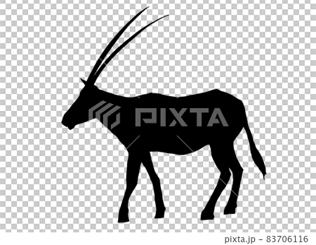 アラビアオリックスのシルエット 83706116