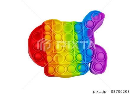Colorful pop it antistress toy isolated on white background Colorful pop it antistress toy isolated on white background 83706203