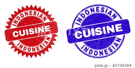 INDONESIAN CUISINE Rounded and Rosette Seals with Corroded Style INDONESIAN CUISINE Rounded and Rosette Seals with Corroded Style 83706369