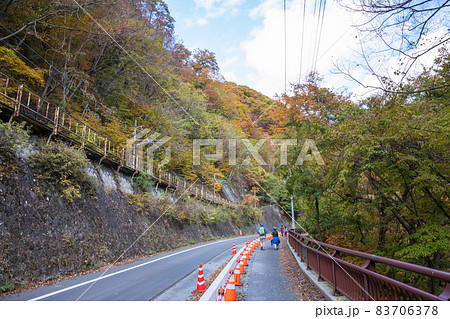秋の吾妻渓谷 八ッ場ダムまでの遊歩道 秋の吾妻渓谷 八ッ場ダムまでの遊歩道 83706378