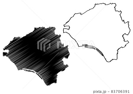 Wiesbaden City (Federal Republic of Germany, Hesse) map vector illustration, scribble sketch City of Wiesbaden map 83706391