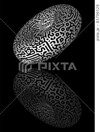 3D realistic volumetric torus with touring pattern. 3D realistic volumetric torus with touring pattern. 83706529