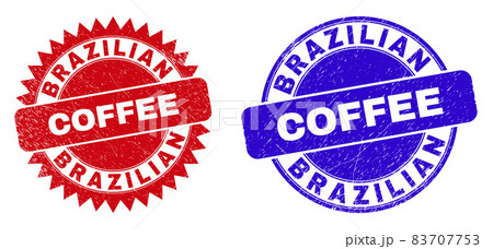 BRAZILIAN COFFEE Round and Rosette Watermarks with Corroded Texture 83707753