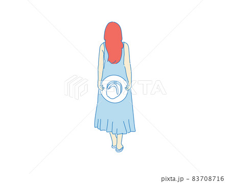 beautiful woman cute girl standing behind; backside view of person; vector beautiful woman cute girl standing behind; backside view of person; vector 83708716