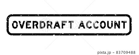 Grunge black overdraft account word square rubber seal stamp on white background 83709488