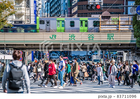 日本の東京都市景観 11月、ワクチン効果切れ続々…水際対策緩和の愚…渋谷は脅威の人流…＝11月4日 83711096