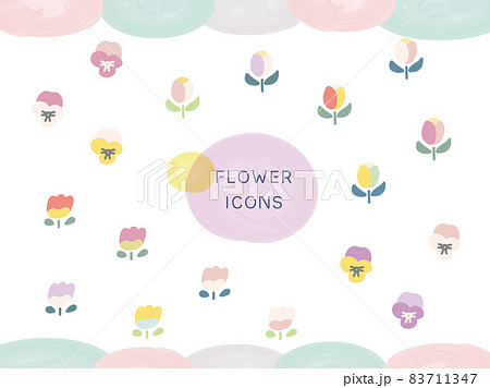 チューリップとパンジー チューリップとパンジー 83711347