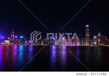 香港_ビクトリアハーバーの夜景 香港_ビクトリアハーバーの夜景 83711588