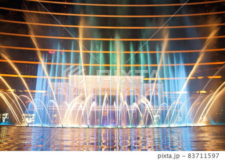 マカオ_カジノの噴水ショー 83711597