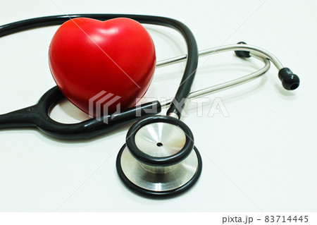 Stethoscope and red heart Isolated on the White Background 83714445