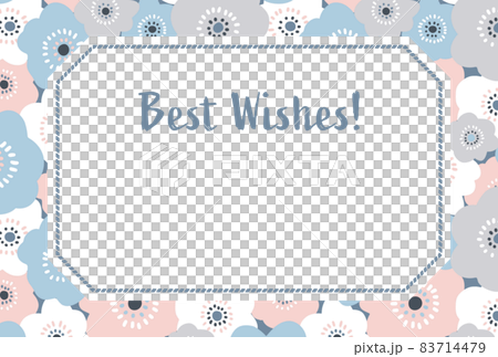Postcard template / Scandinavian style hand-painted floral frame (pale color) Postcard template / Scandinavian style hand-painted floral frame (pale color) 83714479