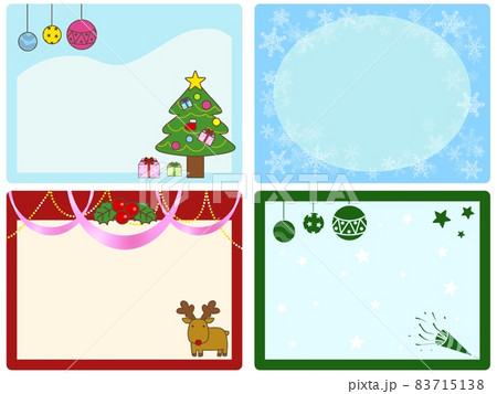 クリスマスメッセージカード カラフルのイラスト素材 [83715138