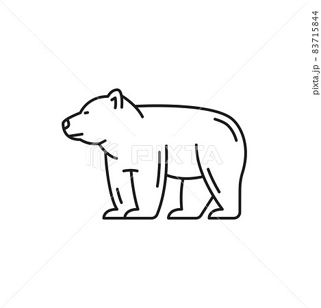 Bern Bear Isolated Thin Line Icon Vector Side Stock Illustration