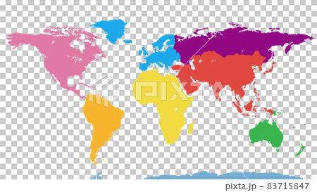 世界地図 大陸色分け 16:9 世界地図 大陸色分け 16:9 83715847