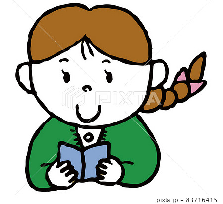 女の子 本 読書 手描き 勉強 女の子 本 読書 手描き 勉強 83716415