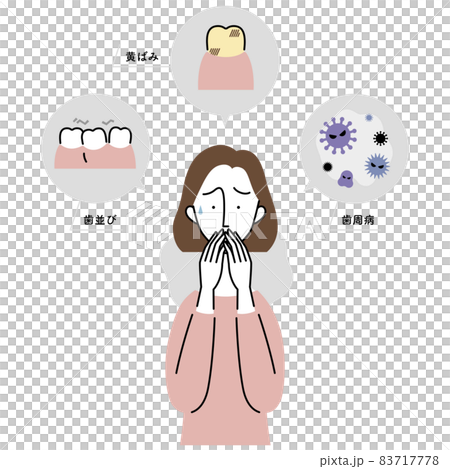 色々な口のトラブルを抱える女性(日本語ver.) 色々な口のトラブルを抱える女性(日本語ver.) 83717778
