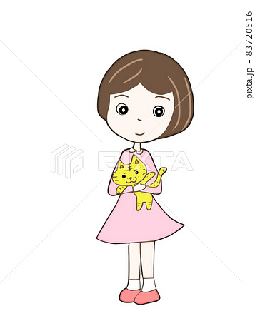 素材-寅を抱いた女の子イラスト 素材-寅を抱いた女の子イラスト 83720516