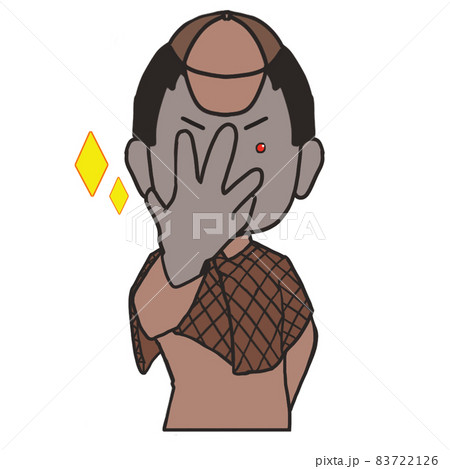 厨二病っぽいポーズを取る中年の探偵（男2） 83722126