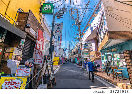日本の東京都市景観 宣言解除後…若者の街・下北沢の商店街(下北沢一番街）など街並みを望む 83722918