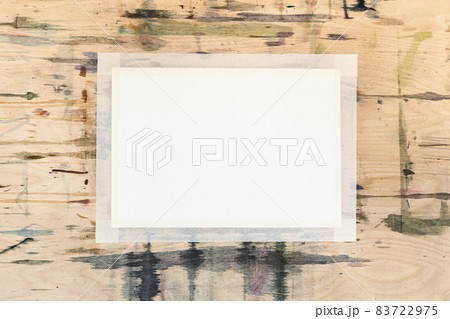 blank white sheet of paper on wooden tablet 83722975