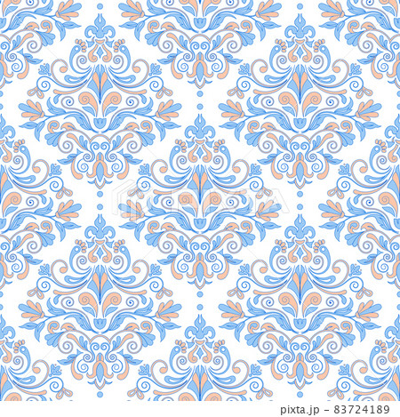 Floral wallpaper. Classic Baroque floral ornament. Seamless vintage pattern. Vector illustration 83724189