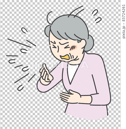 クシャミをするシニア女性 83724261