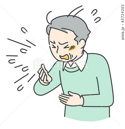 クシャミをするシニア男性 83724263