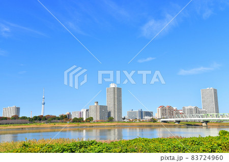 都営新宿線東大島駅、大島小松川公園方面を望む(東京都江戸川区)【2021.11】 83724960